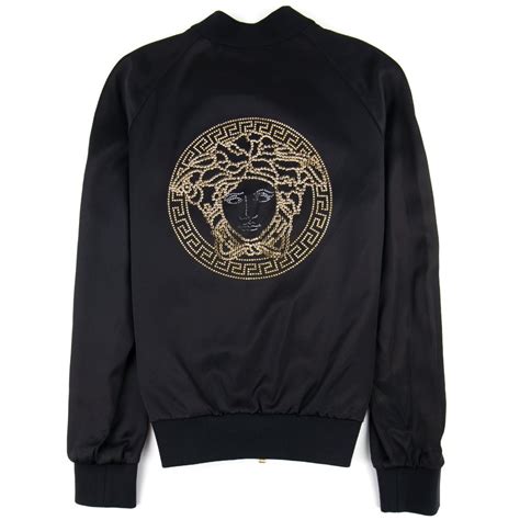 versace black and gold medusa bomber|Men's Luxury and Designer Jackets & Coats .